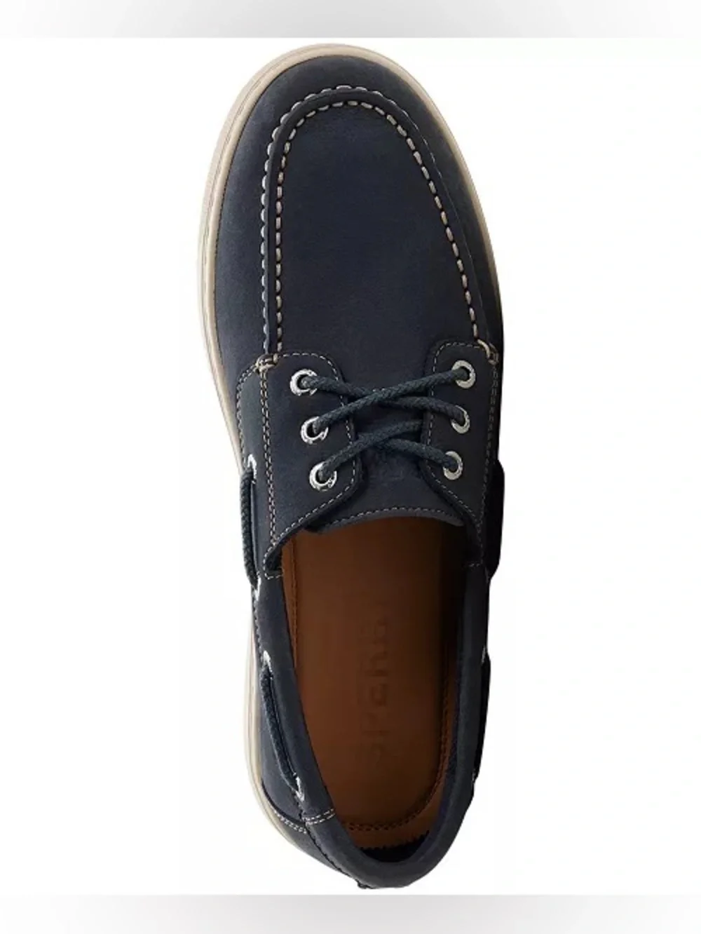 Sperry Navy Leather Two-Eye Boat Shoe with Cream Sole